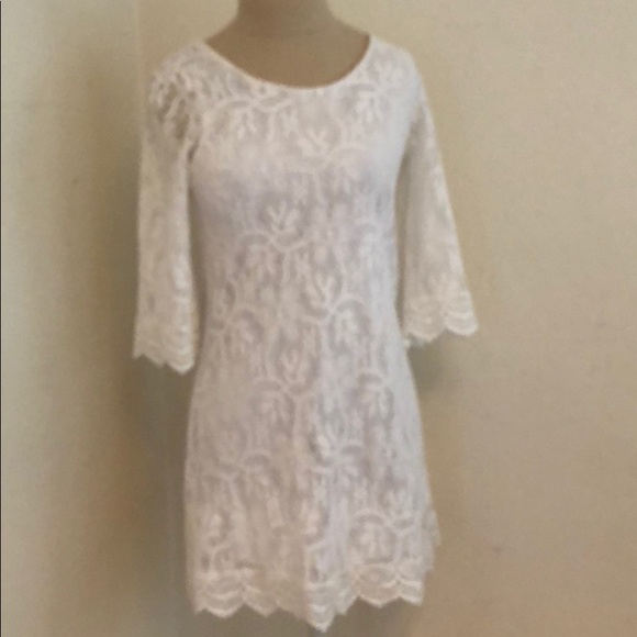 h&m white crochet dress